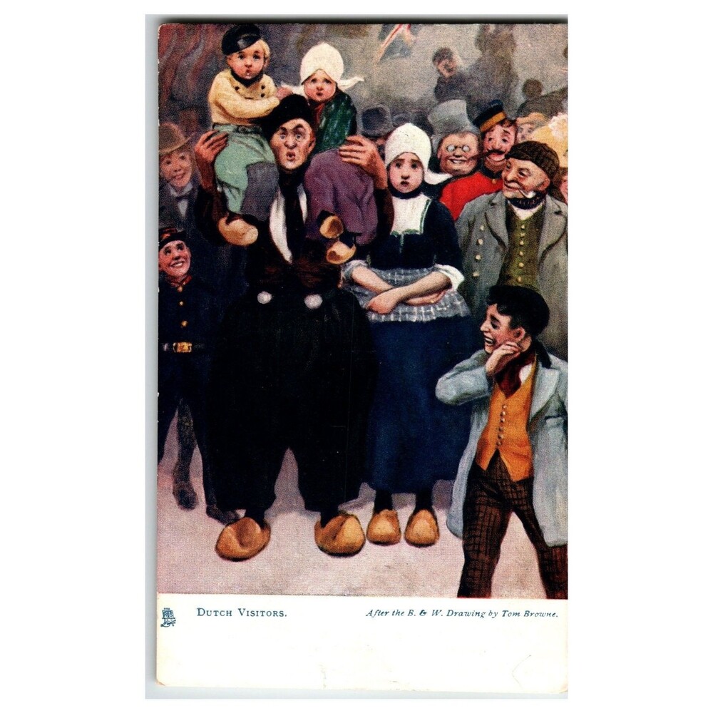 Raphael Tuck Oilette Postcard Dutch Visitors Tom Browne Art Holland Costume